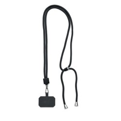 Lanyard porte-téléphone  en RPET - NONETTE Matières : PET recyclé Couleurs : noir