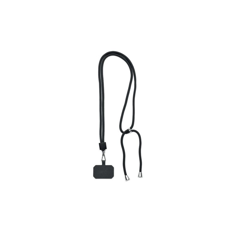 Lanyard porte-téléphone  en RPET - NONETTE Matières : PET recyclé Couleurs : noir