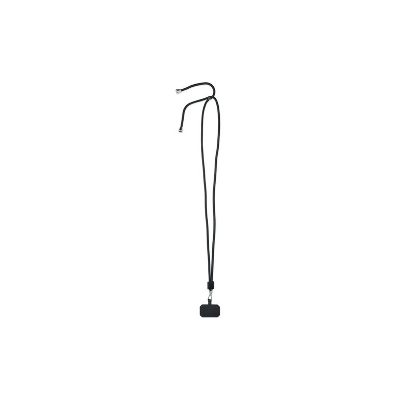 Lanyard porte-téléphone  en RPET - NONETTE Matières : PET recyclé Couleurs : noir personnalisable avec votre logo