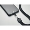 Lanyard porte-téléphone  en RPET - NONETTE Matières : PET recyclé Couleurs : noir impression haute définition
