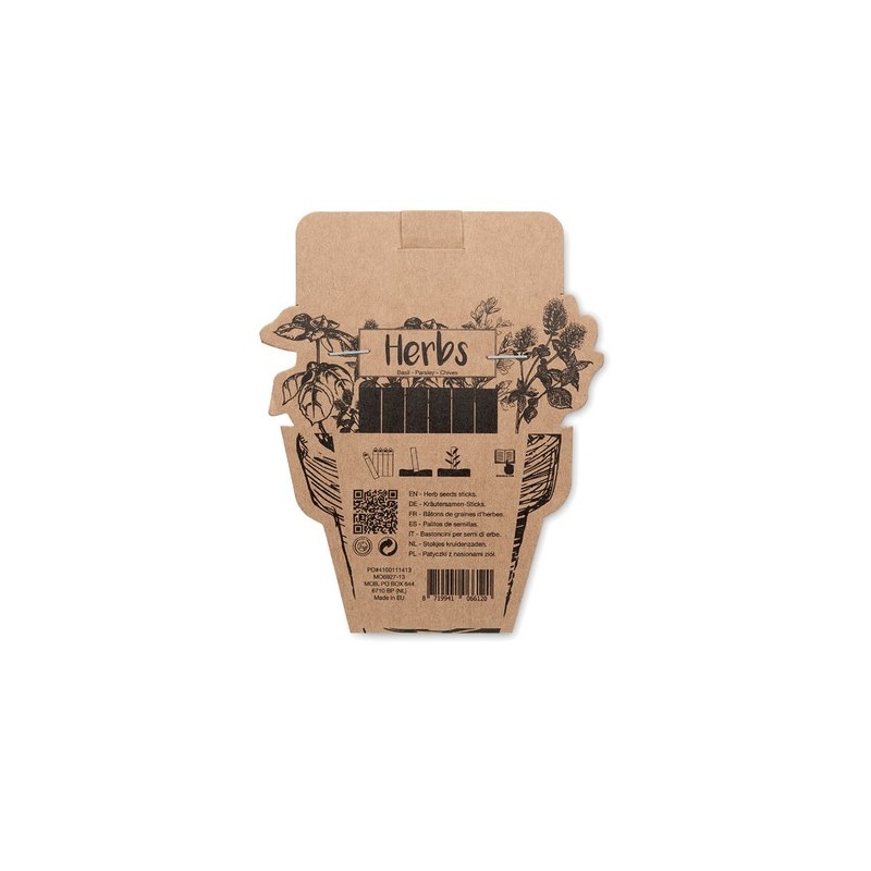 Bâtons personnalisés de graines d'herbes aromatiques pas cher - LEYTI Matières : papier Couleurs : beige personnalisable avec vo