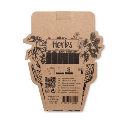 Bâtons personnalisés de graines d'herbes aromatiques pas cher - LEYTI Matières : papier Couleurs : beige personnalisable avec vo