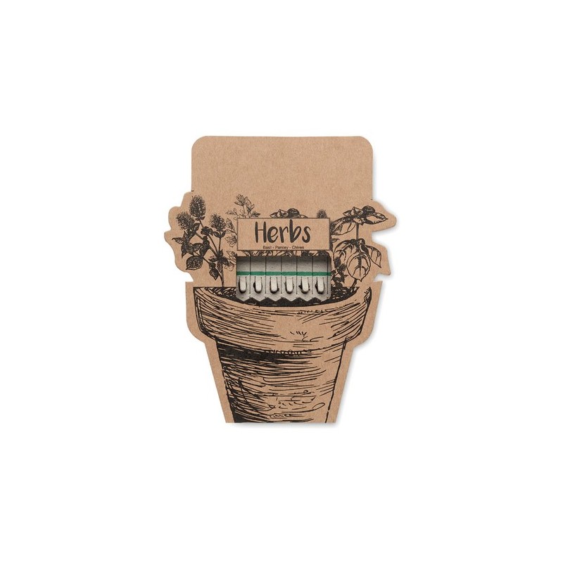 Bâtons personnalisés de graines d'herbes aromatiques pas cher - LEYTI Matières : papier Couleurs : beige impression haute défini