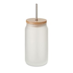 Pot Mason Éco-responsable 400 ml - Cadeau d'Entreprise Sublimé JARBLIM Matières : verre Couleurs : blanc transparent