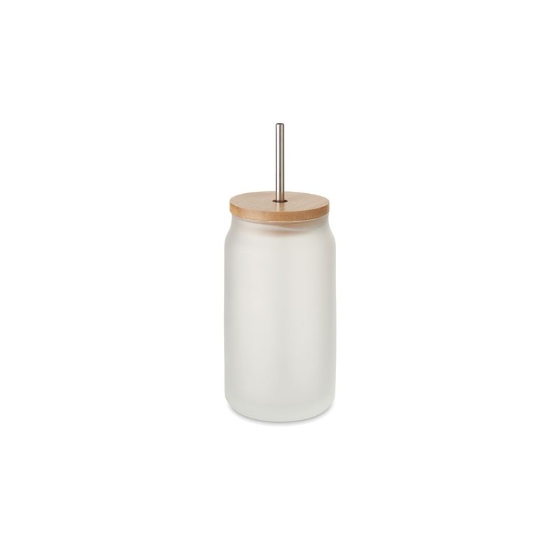Pot Mason Éco-responsable 400 ml - Cadeau d'Entreprise Sublimé JARBLIM Matières : verre Couleurs : blanc transparent