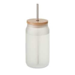 Pot Mason Éco-responsable 400 ml - Cadeau d'Entreprise Sublimé JARBLIM Matières : verre Couleurs : blanc transparent impression 