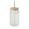 Pot Mason Éco-responsable 400 ml - Cadeau d'Entreprise Sublimé JARBLIM Matières : verre Couleurs : blanc transparent impression 