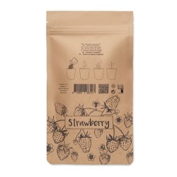 Kit de Culture Éco-responsable Personnalisé de Fraises - FRESA KIT Matières : papier Couleurs : beige cadeau entreprise pas cher