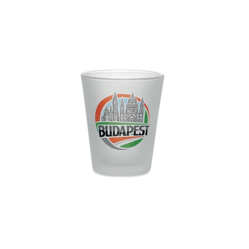Verre à shot personnalisable 44ml à sublimation SONGOBLIM Matières : verre Couleurs : blanc transparent goodies publicitaire évé