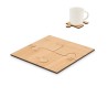 Lot de 4 sous-verres puzzles personnalisés LEPY Matières : bambou Couleurs : bois