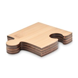 Lot de 4 sous-verres puzzles personnalisés LEPY Matières : bambou Couleurs : bois 2