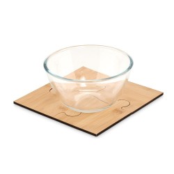 Lot de 4 sous-verres puzzles personnalisés LEPY Matières : bambou Couleurs : bois cadeau entreprise pas cher
