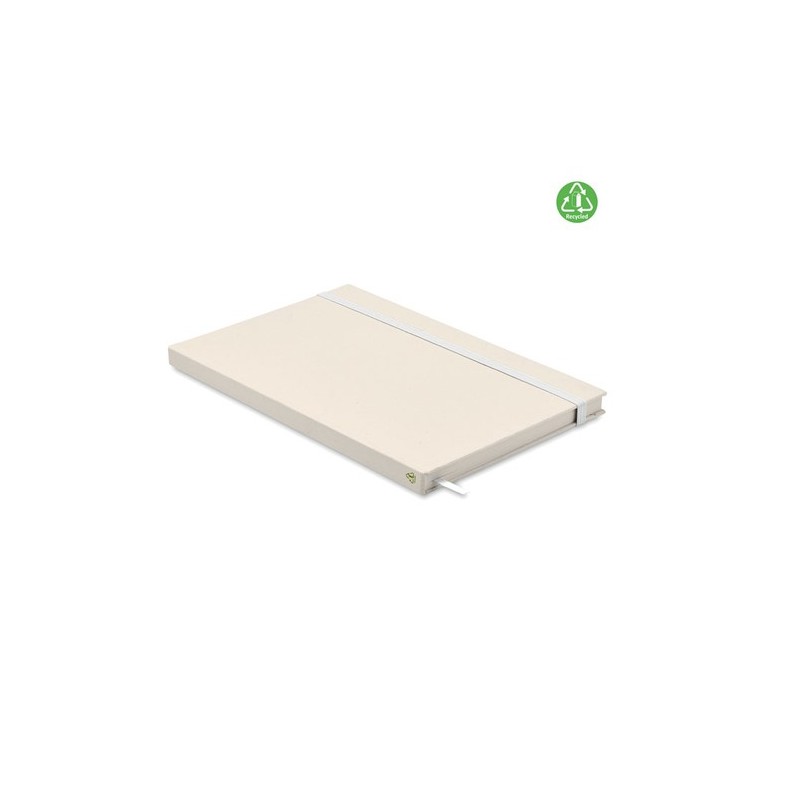 Carnet A5 Éco-responsable en carton recyclé Personnalisé MITO NOTE Couleurs : blanc Matières : carton de lait recyclé
