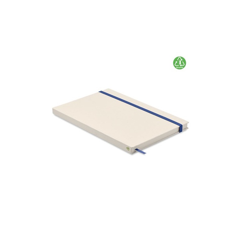Carnet A5 Éco-responsable en carton recyclé Personnalisé MITO NOTE Couleurs : bleu Matières : carton de lait recyclé personnalis