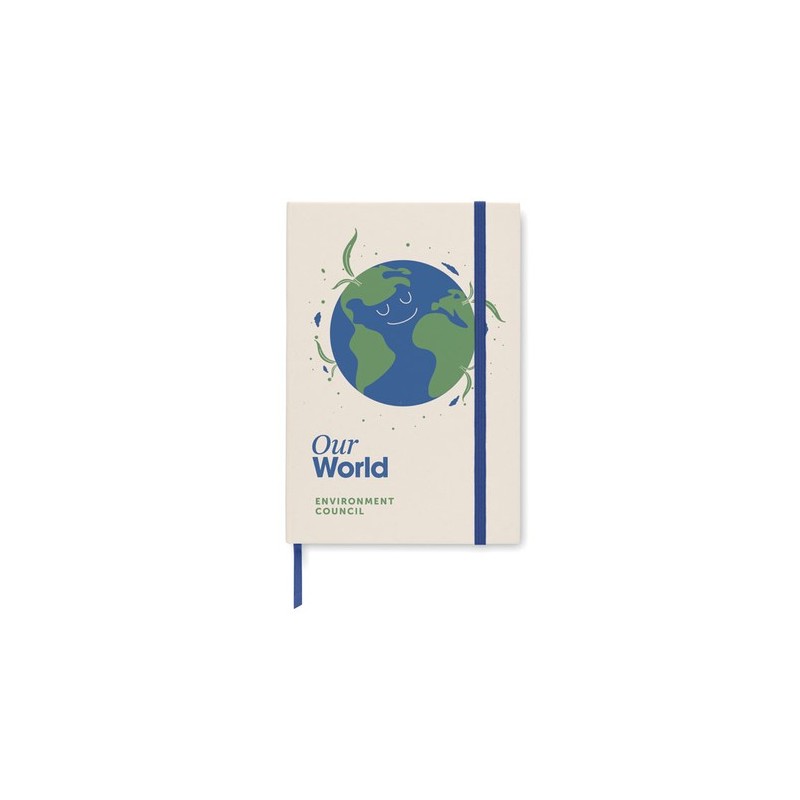 Carnet A5 Éco-responsable en carton recyclé Personnalisé MITO NOTE Couleurs : bleu Matières : carton de lait recyclé goodies per