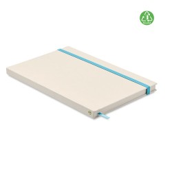 Carnet A5 Éco-responsable en carton recyclé Personnalisé MITO NOTE Couleurs : turquoise Matières : carton de lait recyclé impres