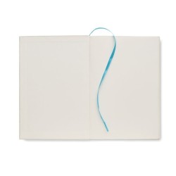 Carnet A5 Éco-responsable en carton recyclé Personnalisé MITO NOTE Couleurs : turquoise Matières : carton de lait recyclé marqua