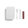 Boîte à lunch personnalisée avec couverts - SUNDAY Matières : polypropylène (PP) Couleurs : blanc marquage couleur éclatante