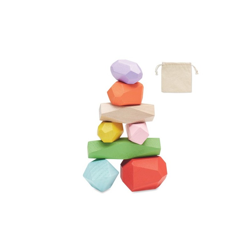 Jeu de 8 Pierres Empilables en Bois DOLMEN