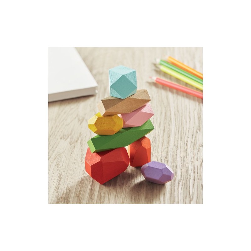 Jeu de Construction Éco-responsable en Bois Empilable - 8 Pièces DOLMEN Matières : bois Couleurs : beige marquage laser ultra pr