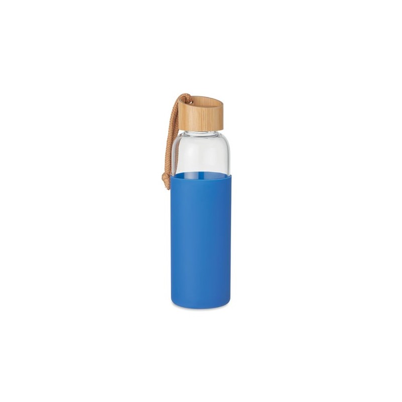 Bouteille en verre  500 ml CHAI Matières : verre Couleurs : bleu royal personnalisable avec votre logo