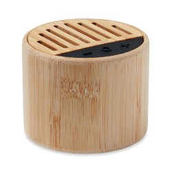 Haut-parleur sans fil personnalisé en bambou ROUND LUX