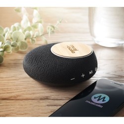 Haut-parleur Multifonctionnel Personnalisé Audio et Chargeur 2 en 1 FLARE Couleurs : noir cadeau entreprise pas cher