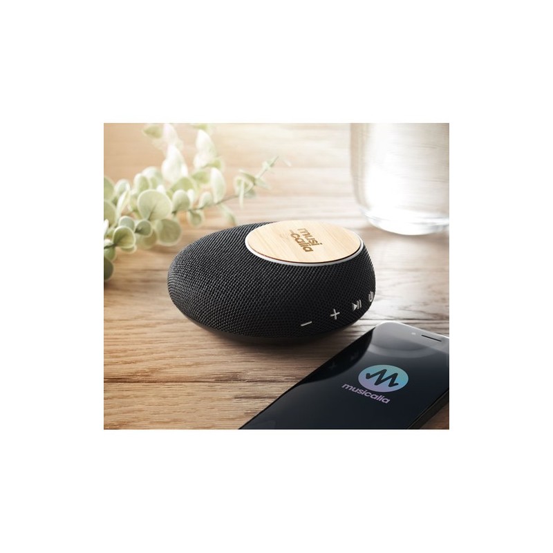 Haut-parleur Multifonctionnel Personnalisé Audio et Chargeur 2 en 1 FLARE Couleurs : noir cadeau entreprise pas cher