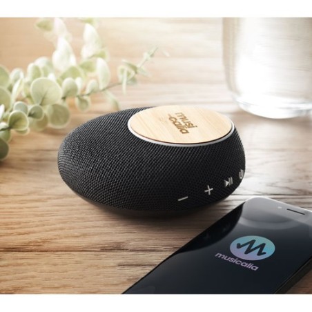 Haut-parleur Multifonctionnel Personnalisé Audio et Chargeur 2 en 1 FLARE Couleurs : noir cadeau entreprise pas cher