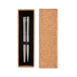 Stylos Éco-responsables en Acier Inox Recyclé - GRAZ SET Matières : papier Couleurs : argenté mat 2