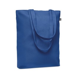 Sac shopping  en toile 270 gr/m personnalisé COCO Matières : coton biologique Couleurs : bleu royal personnalisable avec votre l