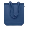 Sac shopping  en toile 270 gr/m personnalisé COCO Matières : coton biologique Couleurs : bleu marquage couleur éclatante