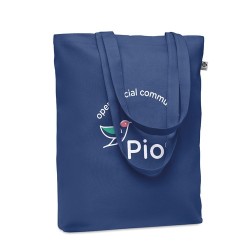 Sac shopping  en toile 270 gr/m personnalisé COCO Matières : coton biologique Couleurs : bleu livraison express 24h 48h