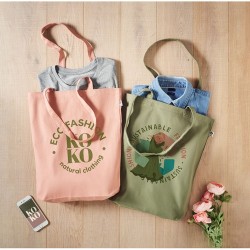 Sac shopping  en toile 270 gr/m personnalisé COCO Matières : coton biologique Couleurs : orange cadeau collaborateur premium