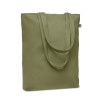 Sac shopping  en toile 270 gr/m personnalisé COCO Matières : coton biologique Couleurs : vert marquage laser ultra précis