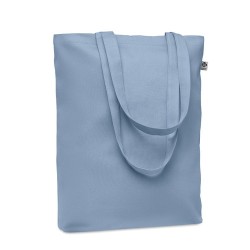 Sac shopping  en toile 270 gr/m personnalisé COCO Matières : coton biologique Couleurs : bleu bébé livraison express 24h 48h