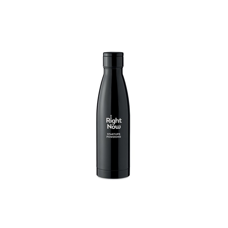 Bouteille isotherme publicitaire 500ml personnalisée BELO LUX Matières : acier inoxydable Couleurs : noir personnalisable avec v