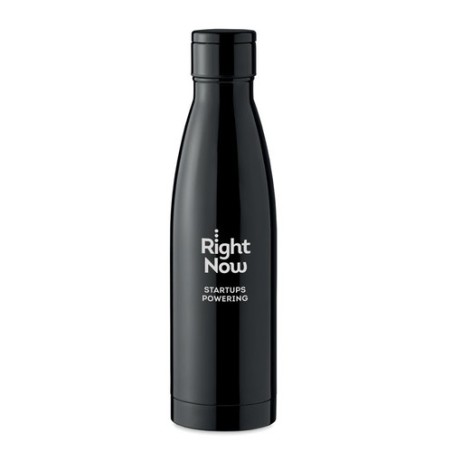 Bouteille isotherme publicitaire 500ml personnalisée BELO LUX Matières : acier inoxydable Couleurs : noir personnalisable avec v