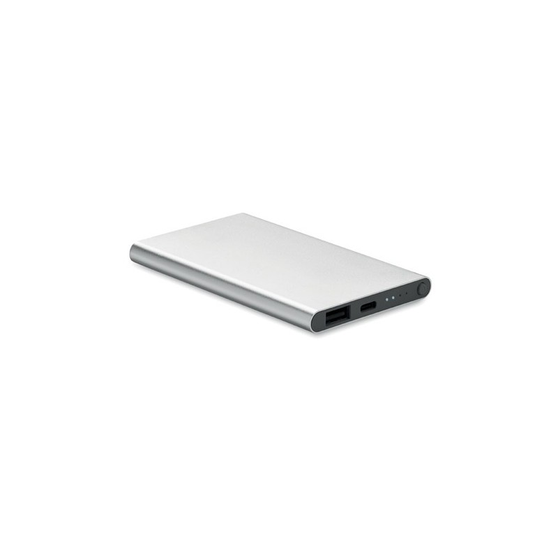 Powerbank Personnalisé 4000 mAh Type C - POWERFLAT C Couleurs : argenté mat