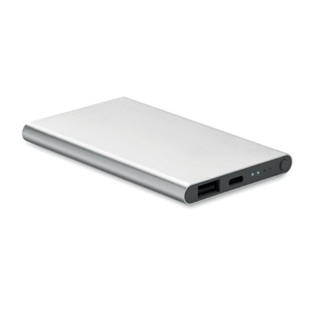 Powerbank Personnalisé 4000 mAh Type C - POWERFLAT C Couleurs : argenté mat
