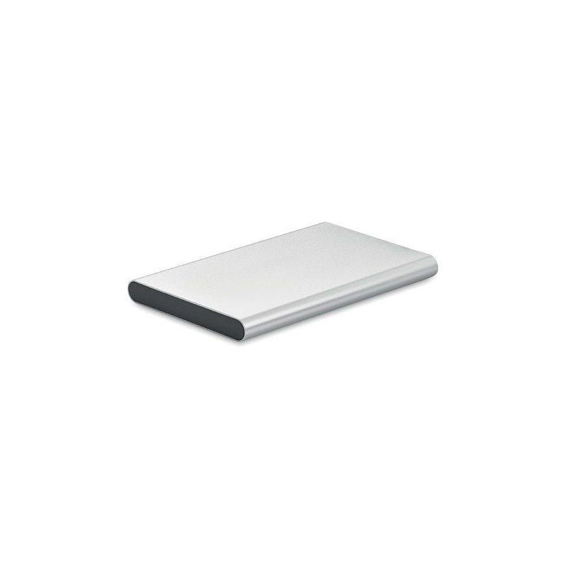 Powerbank Personnalisé 4000 mAh Type C - POWERFLAT C Couleurs : argenté mat objet publicitaire robuste