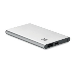 Powerbank Personnalisé 4000 mAh Type C - POWERFLAT C Couleurs : argenté mat personnalisation sur mesure