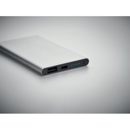 Powerbank Personnalisé 4000 mAh Type C - POWERFLAT C Couleurs : argenté mat goodies publicitaire durable