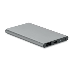 Powerbank Personnalisé 4000 mAh Type C - POWERFLAT C Couleurs : titane goodies publicitaire événementiel