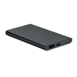 Powerbank Personnalisé 4000 mAh Type C - POWERFLAT C Couleurs : noir cadeau entreprise pas cher