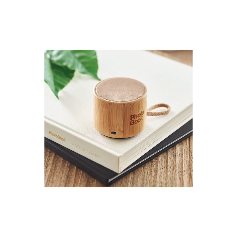 Haut-parleur sans fil  en bambou - Son de qualité pas cher COOL Couleurs : bois cadeau entreprise pas cher