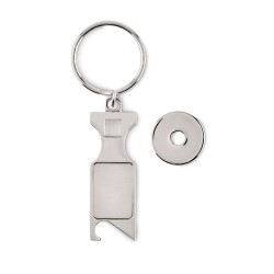 Porte-clés Jeton Euro Personnalisé Pratique pas cher - TOKEU Matières : métal Couleurs : argenté mat 2