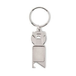 Porte-clés Jeton Euro Personnalisé Pratique pas cher - TOKEU Matières : métal Couleurs : argenté mat cadeau entreprise pas cher