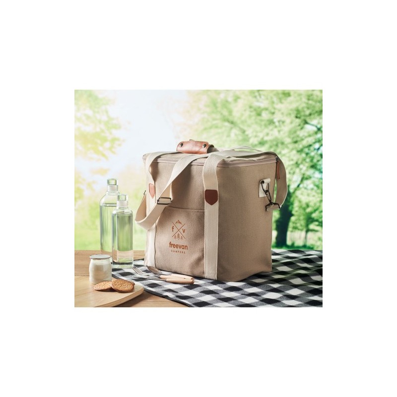 Sac isotherme grand en toile 450g personnalisé KECIL LARGE Matières : coton Couleurs : beige cadeau entreprise pas cher