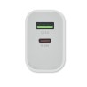 Chargeur 18W Éco-responsable à 2 Ports, Prise UE - Personnalisé Matières : Polycarbonate (PC) Couleurs : blanc cadeau entreprise